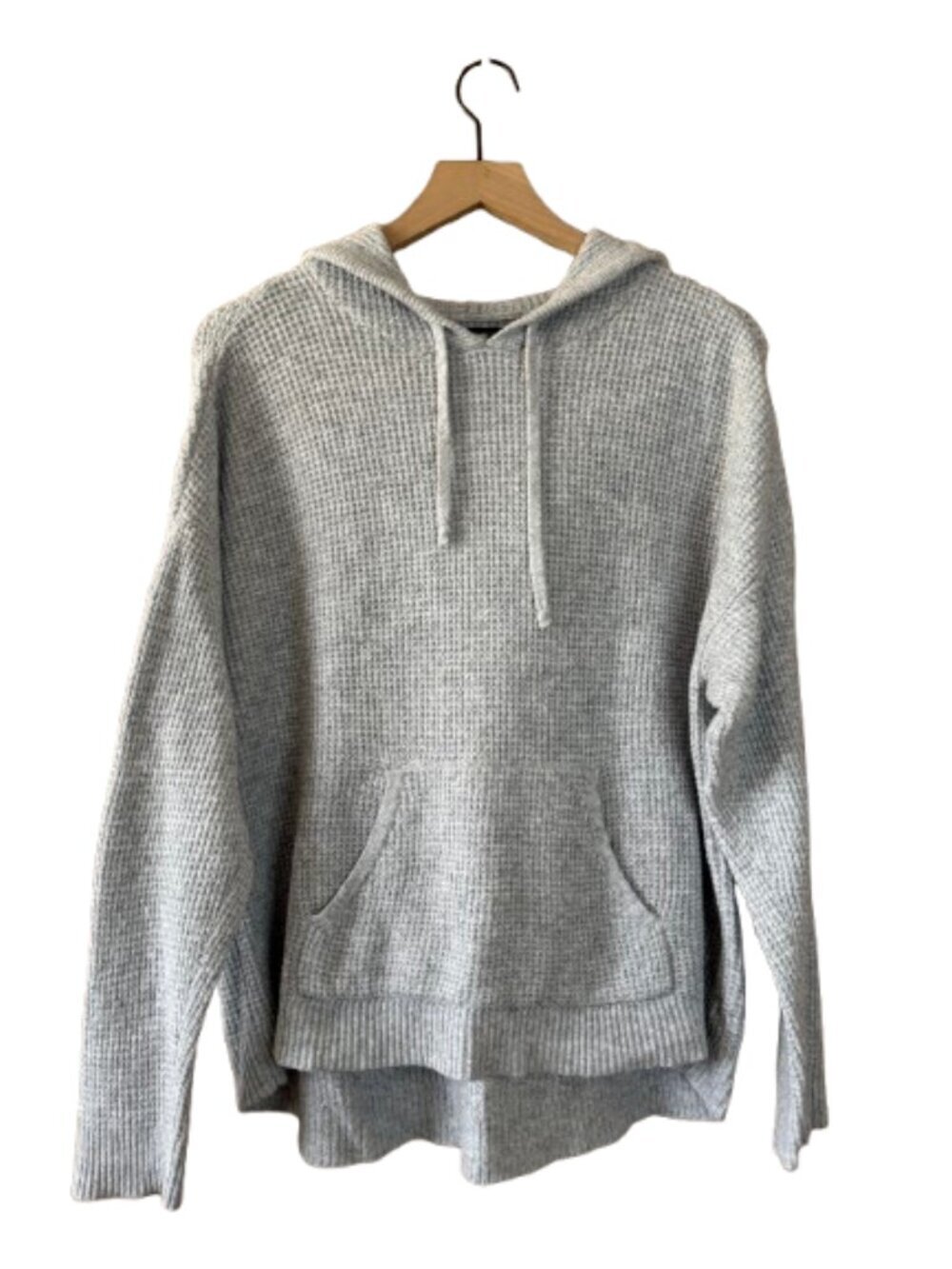 Women's M Aerie Waffle Sweater Hoodie in Gray